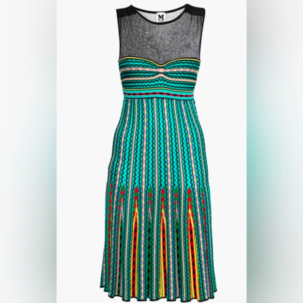 Missoni Multicolored Patterned Sleeveless Flared Maxi Dress